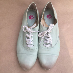 Sage green lace up BP flats size 8 1/2